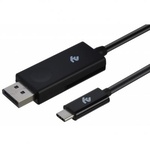 Кабель мультимедийный Type-C to DisplayPort (AM/AM), 1m, black 2E (2E-W1402)