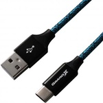 Дата кабель Grand-X USB - micro USB, Cu, 2.4A, Blue/Black, 1m (FC06BLB)