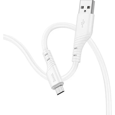 Дата кабель USB 2.0 AM to Micro 5P 1.0m Crystal color silicone X97 white HOCO (6931474799838)