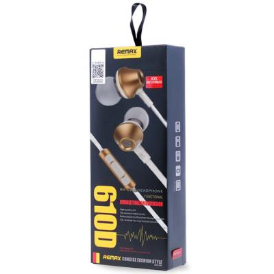 Наушники HF RM-610D Gold (metal + volume control + mic + button call Remax (37145)