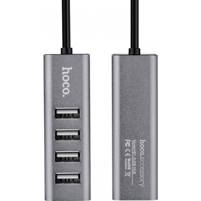 Концентратор HOCO USB 2.0 to 4xUSB Line machine HB1 Tarnish (6957531038139)