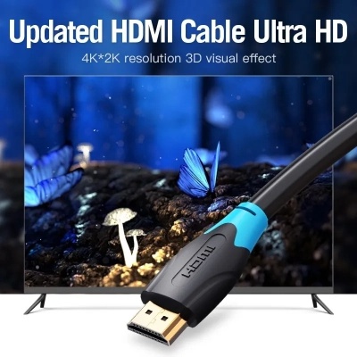 Кабель мультимедійний HDMI M to HDMI M 2.0m black Vention (AAGBH)