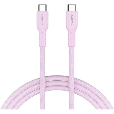 Дата кабель USB-C to USB-C 1.0m OnWire 60CL C-C 60W COLOR Braided 1m Pink Canyon (CND-CCAP60AB10PK)