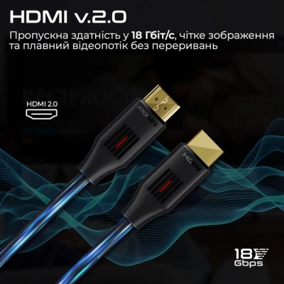 Кабель мультимедійний HDMI to HDMI 1.5m v2.0 black Promate (prolink4k60-150)