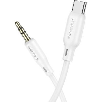 Кабель мультимедійний USB-C to 3.5mm M 1.0m white BOROFONE (6941991101076)