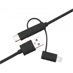 Дата кабель USB 2.0 AM to Lightning + Micro 5P + Type-C 1.2m black XoKo (SC-310-BK)