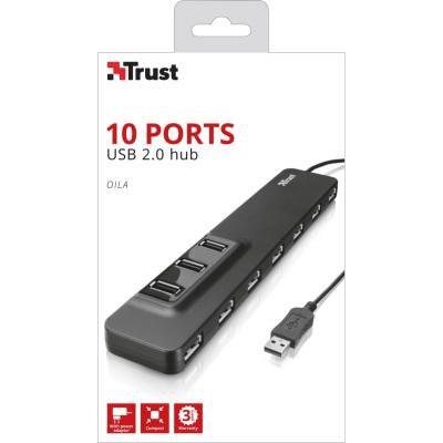 Концентратор Trust Oila 10 Port USB 2.0 - black (20575_TRUST)