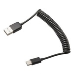 Дата кабель USB 2.0 AM to Type-C Spring 1m black Vinga (VCPDCTCS1BK)