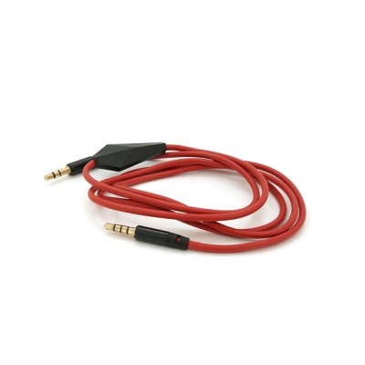 Кабель мультимедійний 3.5mm M to 3.5mm M 1.0m + microphone red Voltronic (ZDL-AUXcM/1.0m)