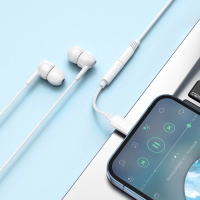 Перехідник Lightning to 3.5mm F white BOROFONE (6941991111143)