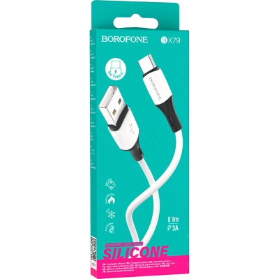 Дата кабель USB 2.0 AM to Type-C 1.0m BX79 3A White BOROFONE (BX79CW)