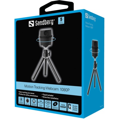 Веб-камера Sandberg Motion Tracking Webcam 1080P + Tripod Black (134-27)