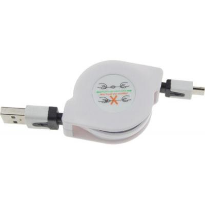 Дата кабель USB 2.0 AM to Micro 5P 1.0m TKX-66 Flat White TOTO (F_55655)